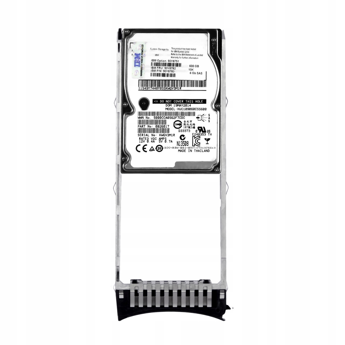 Ibm 90Y8782 90Y8783 600GB 10K 64MB SAS-2 2.5'' HUC109060CSS600
