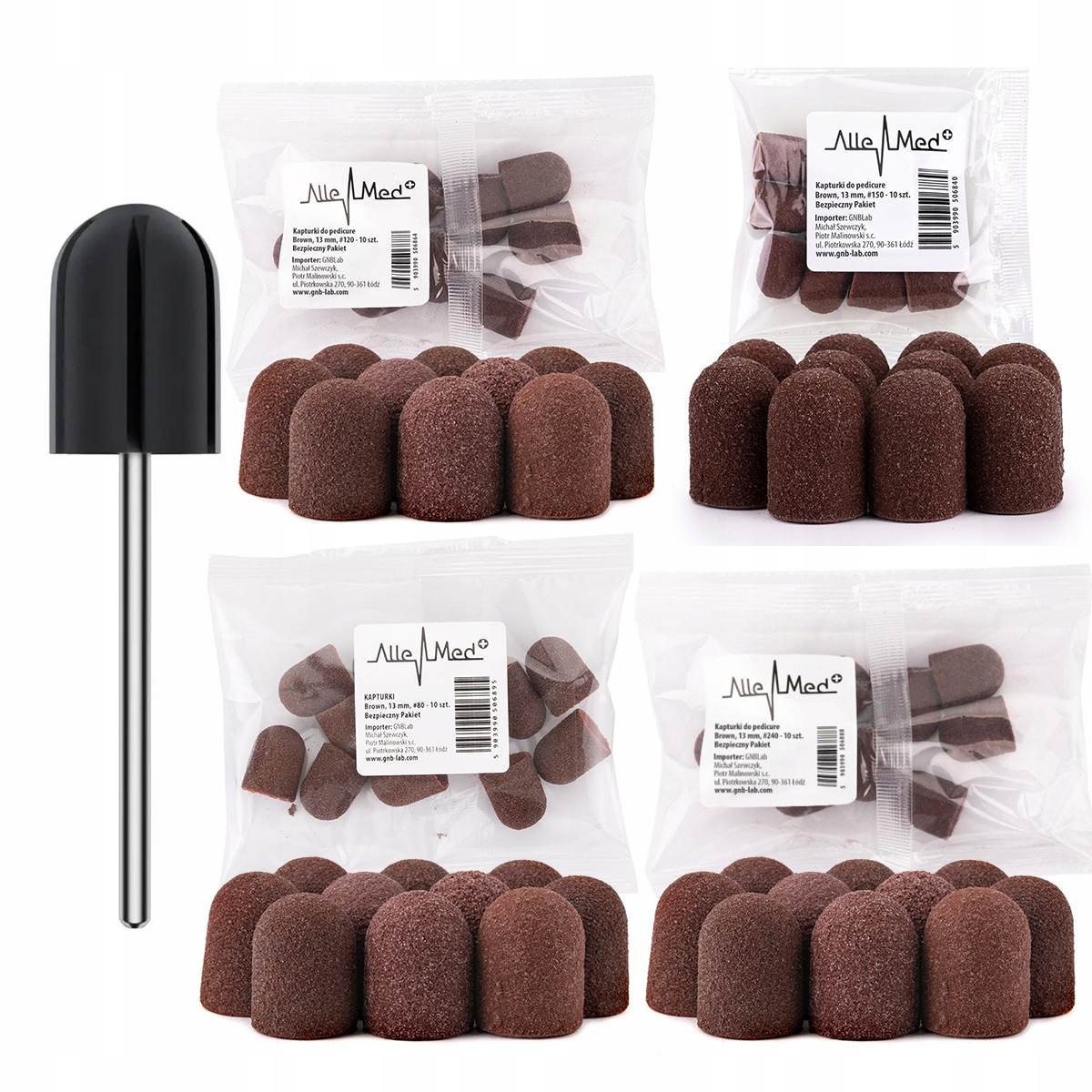 

30+10 Kapturki Ścierne 13mm do pedicure nośnik