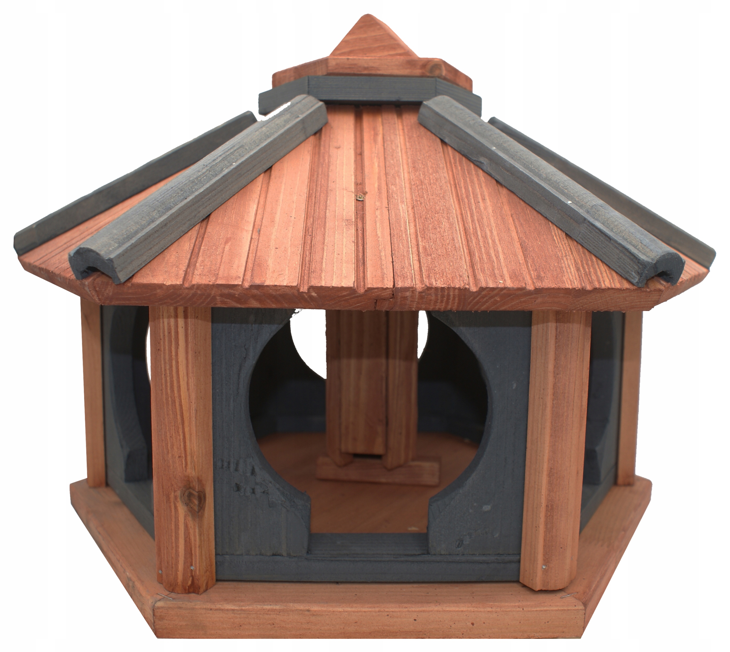 Velké dřevěné krmítko pro ptáky tik-antracit KW52 Polský Výrobce