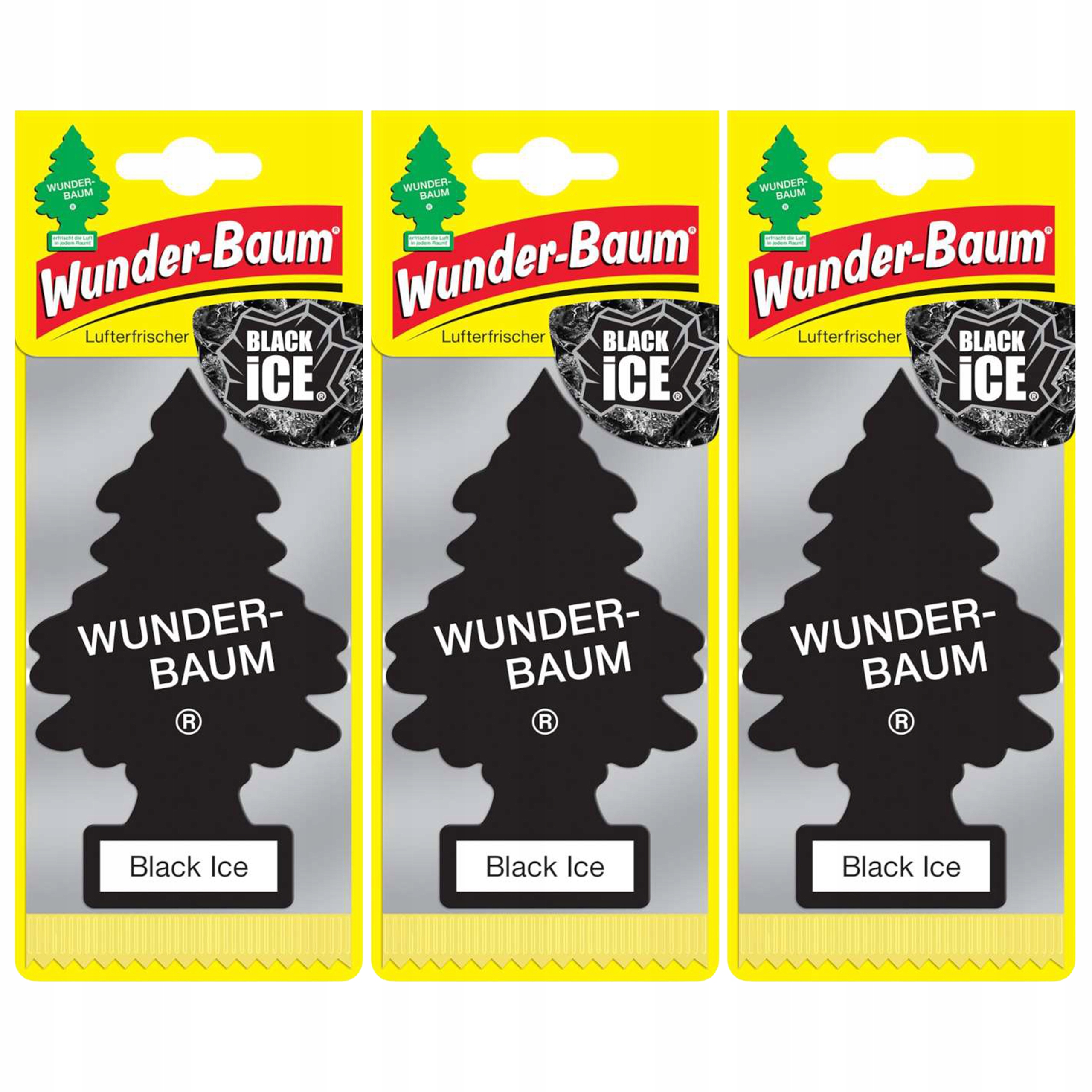 Wunder Baum Zapach Choinka zapachowa Black Ice Męski do samochodu x3