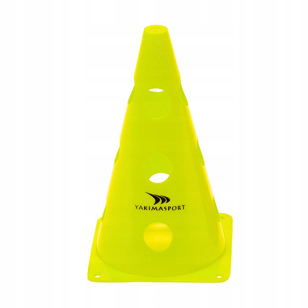 Pachołek treningowy 23 cm z otworami żółty