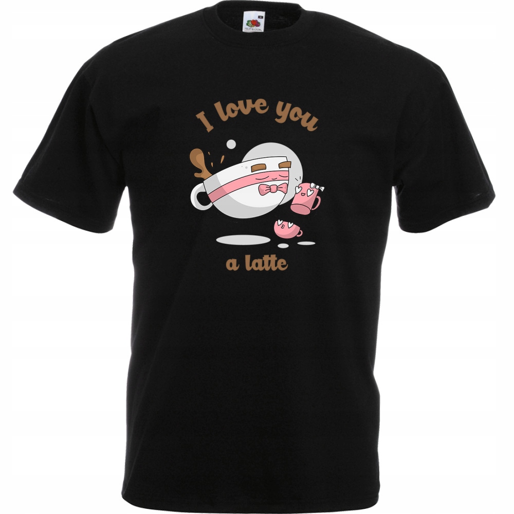 

Koszulka i love you a latte kawa L czarna
