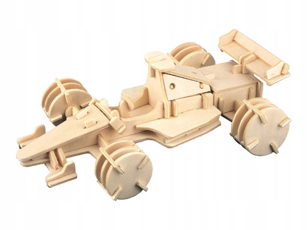Samochód bolid Formuła 1 składanka drewniana P081