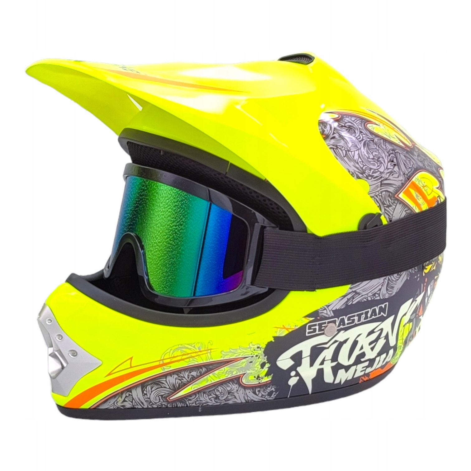 

Kask Dziecięcy Crossowy Rower Enduro Quad Gogle S