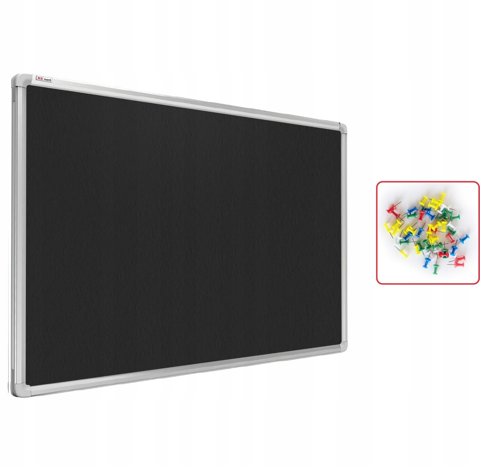 

Tablica tekstylna filcowa 90x60cm Czarna Aluminium