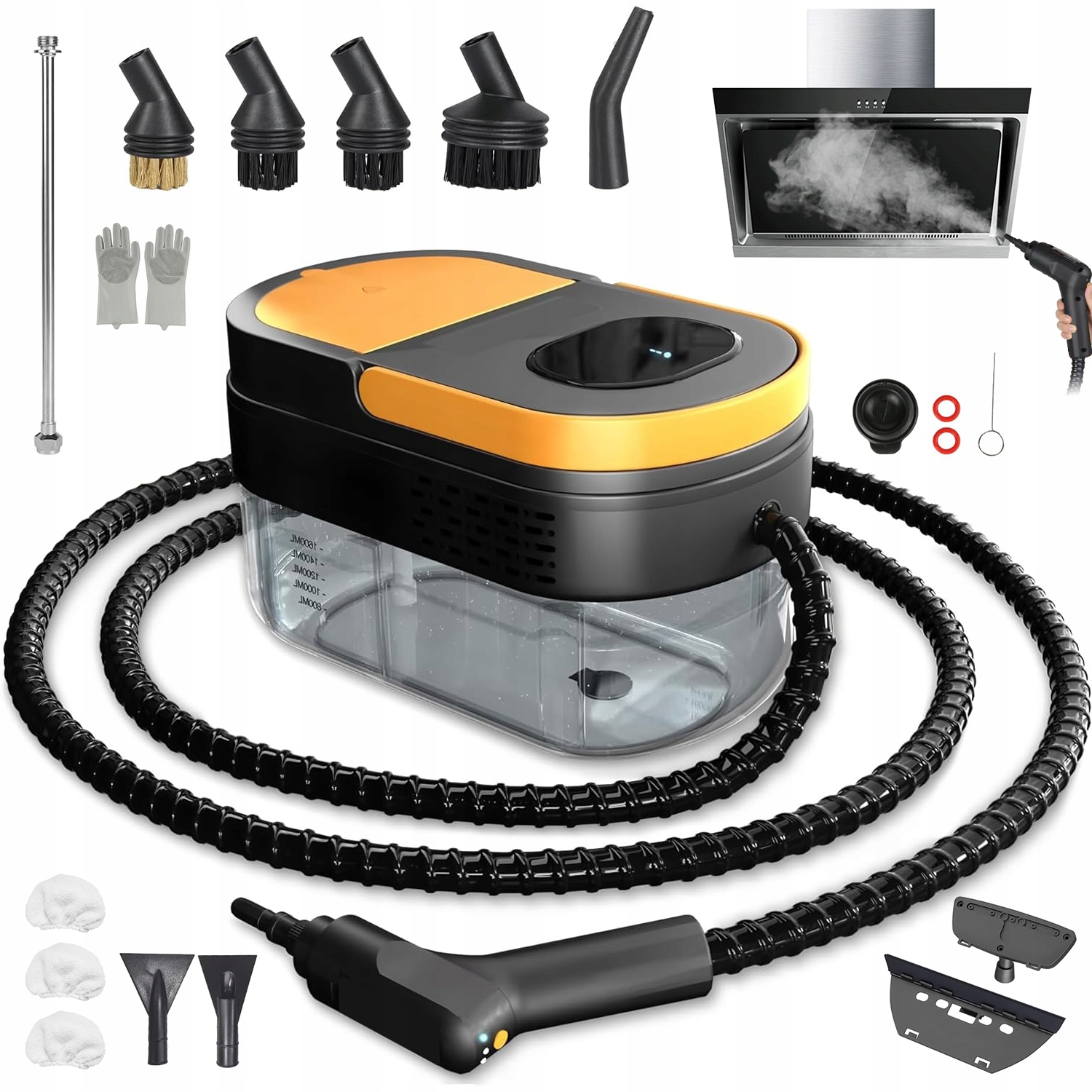 Ruční Parní Vysavač S Přenosným Výkonem A 3 Kartáčovými Hlavicemi 2500 W 1600 ML