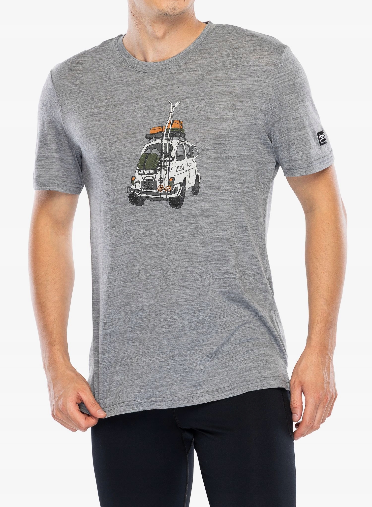 Merino tričko Super.natural Carski Tee cashmere grey melange XXL