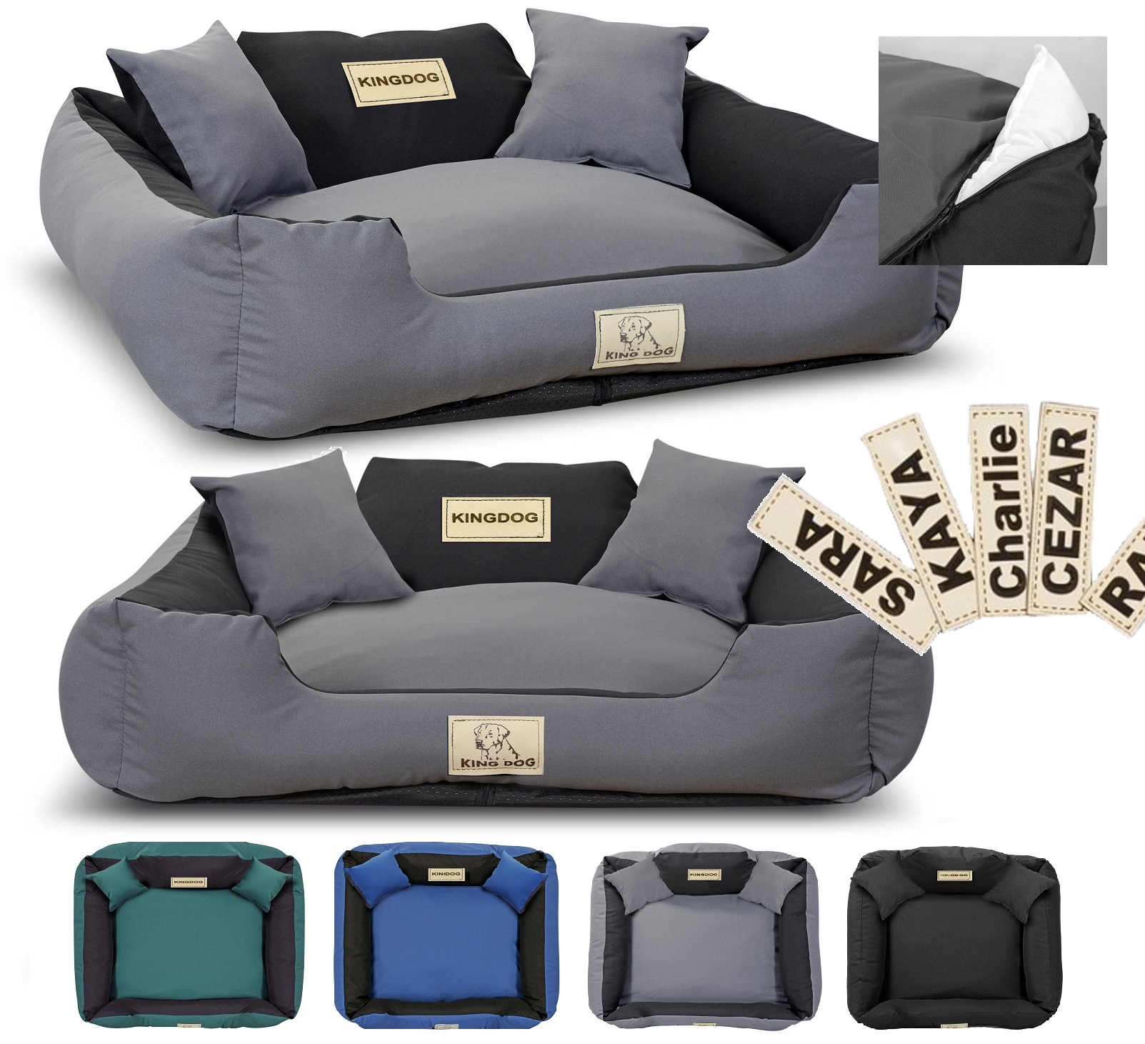 Levně Psí Pelíšek kotec Kingdog MM43 100x75 cm, personalizovaný, odnímatelný