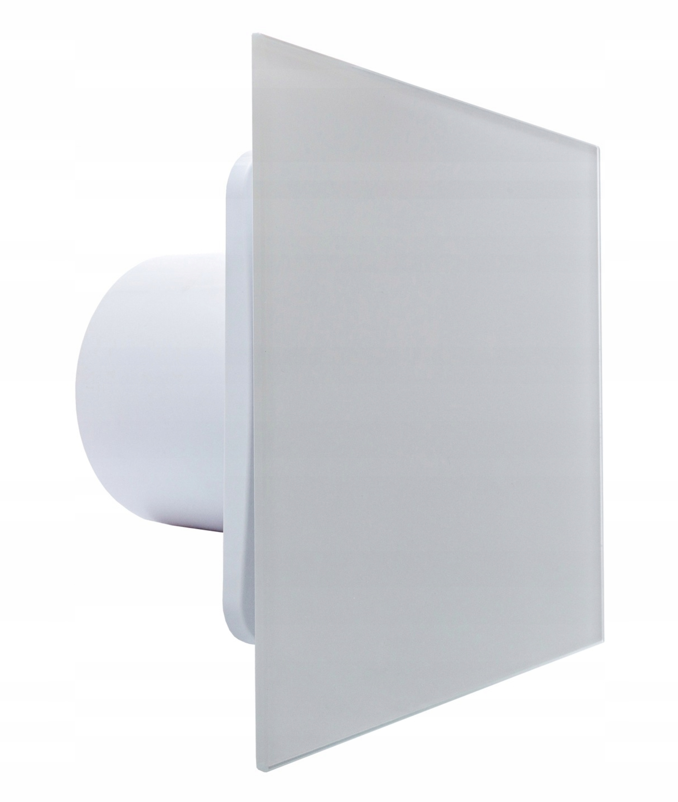 Wentylator Łazienkowy FI125 mm Biały Szklany Higrostat I Wyłącznik Czasowy