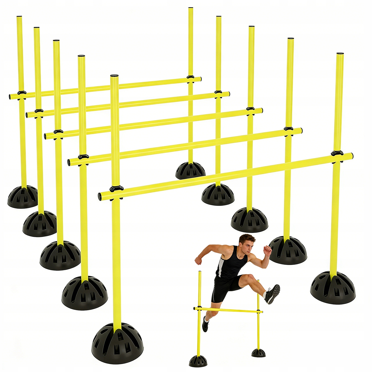 Sada Pro Fotbalový Trénink Tyčky 15X1 M, Základna 10X20 CM, Spojovací Materiál