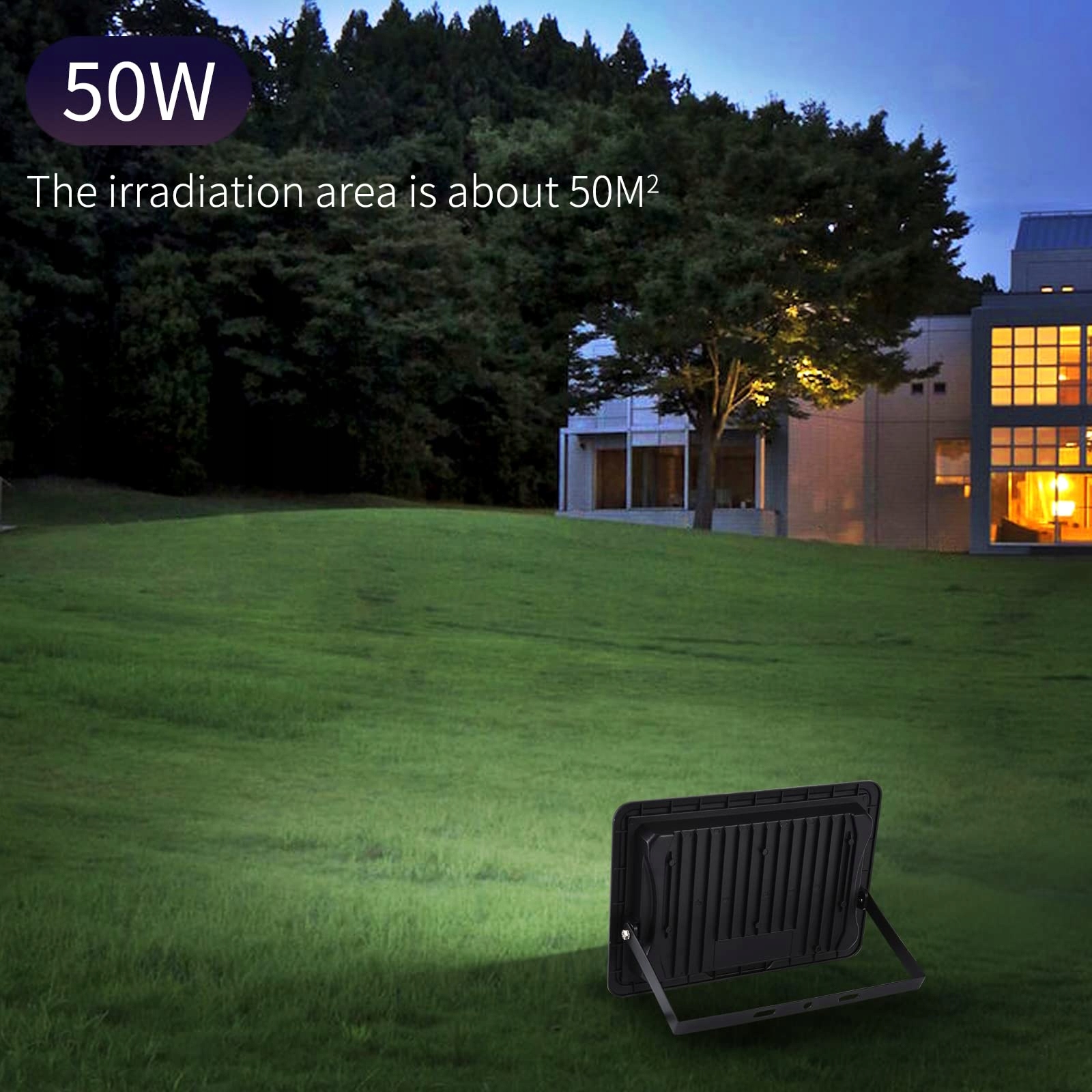 Naświetlacz LED 50W 5000lm 6000K IP66 Zimna Biel Warsztat Ogród TREOIR — miniatura 6