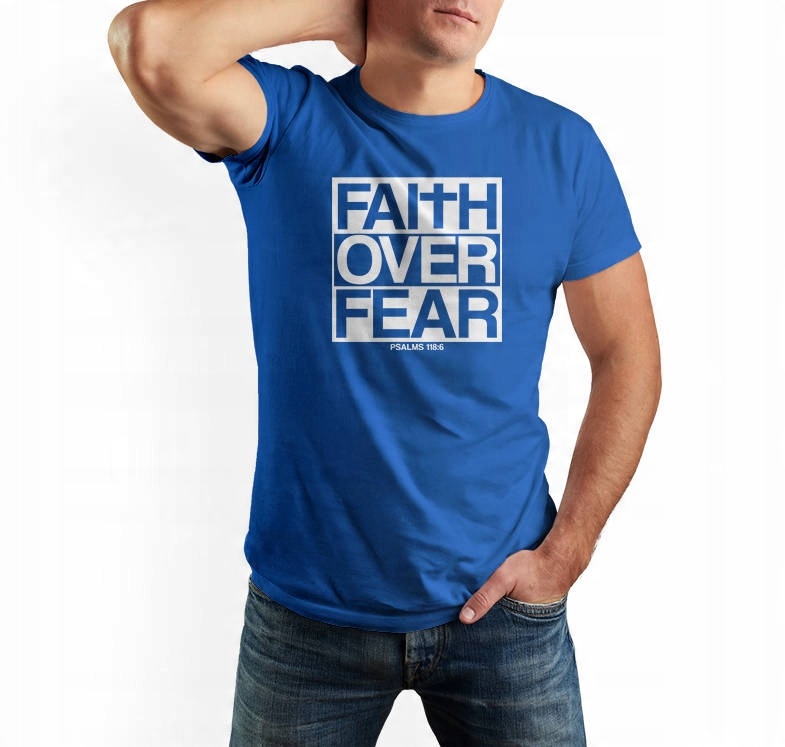 

Koszulka męska Faith Over Fear t-shirt wiara Xs