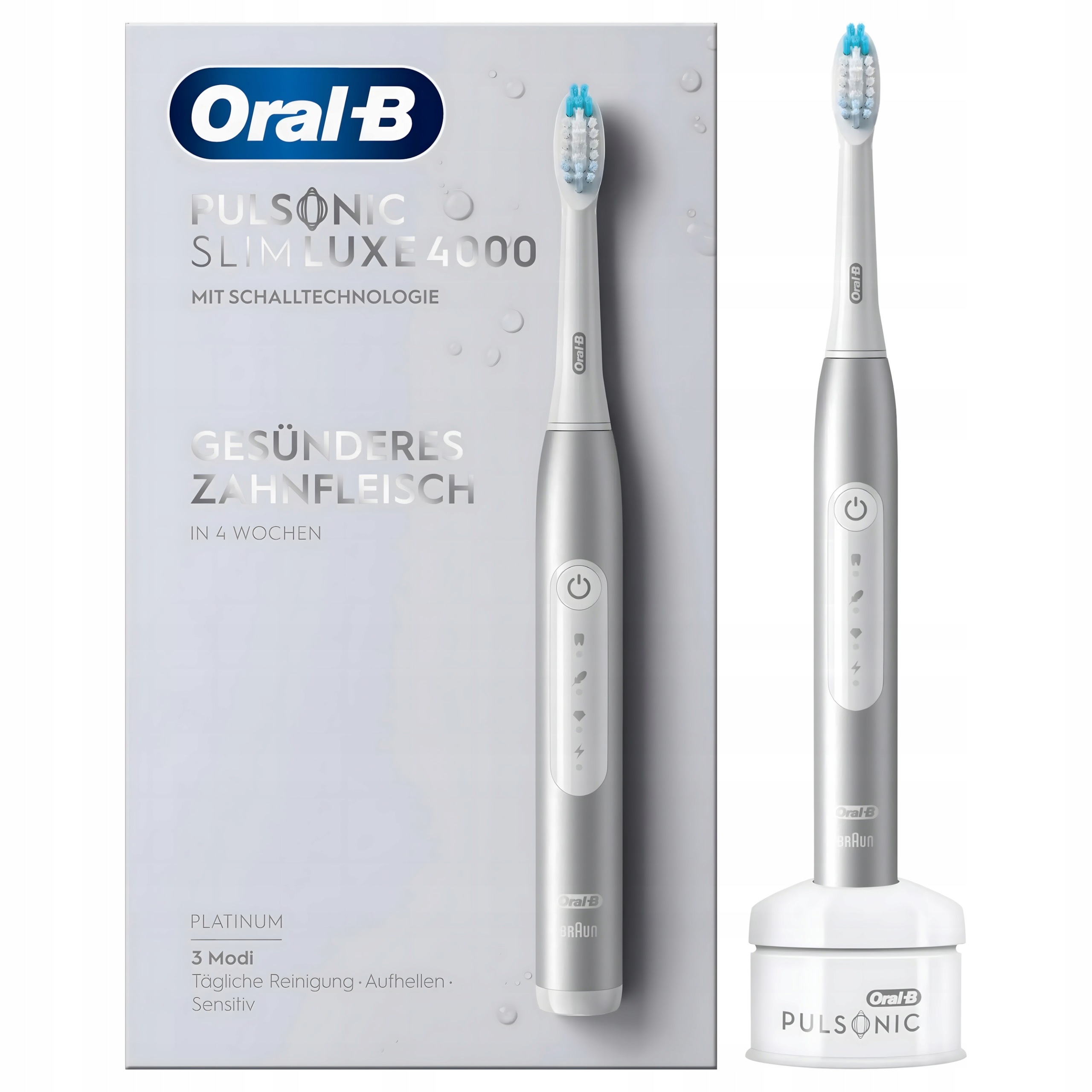Szczoteczka soniczna Oral-B Pulsonic Slim Luxe 4000 Silver 3 tryby