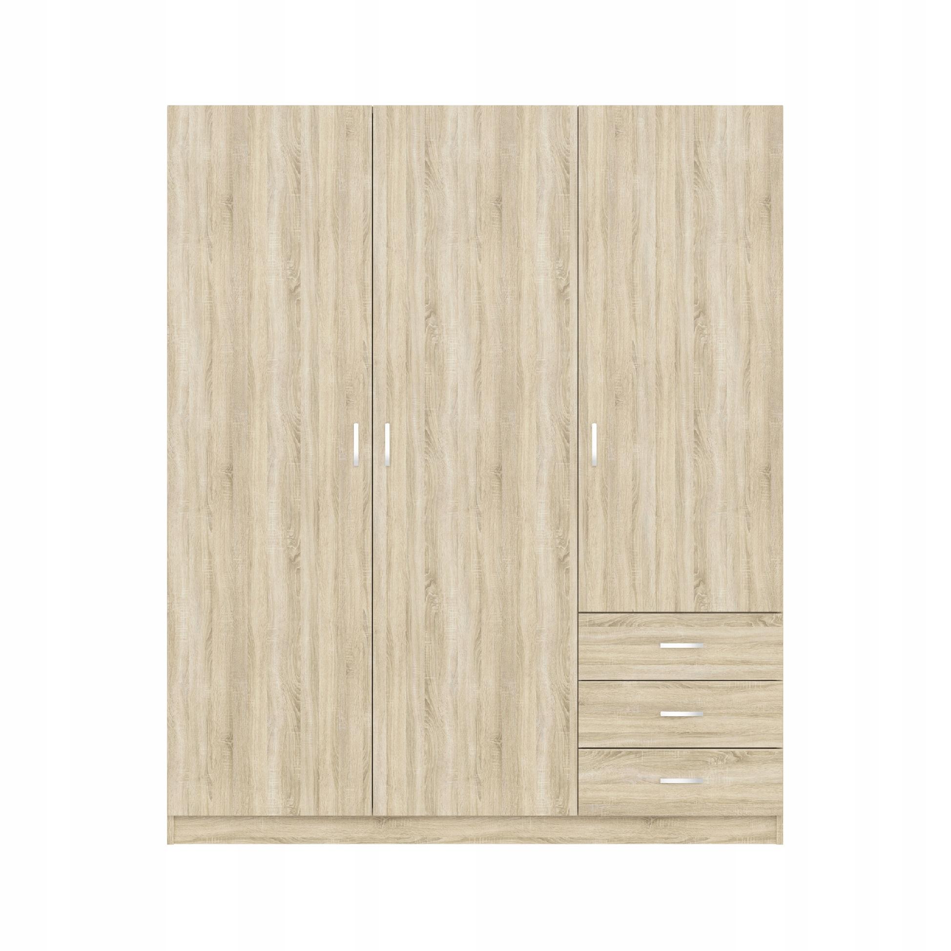 SZAFA TRZYDRZWIOWA DĄB SONOMA 3 SZUFLADY 146 CM EAN (GTIN) 5903282398221