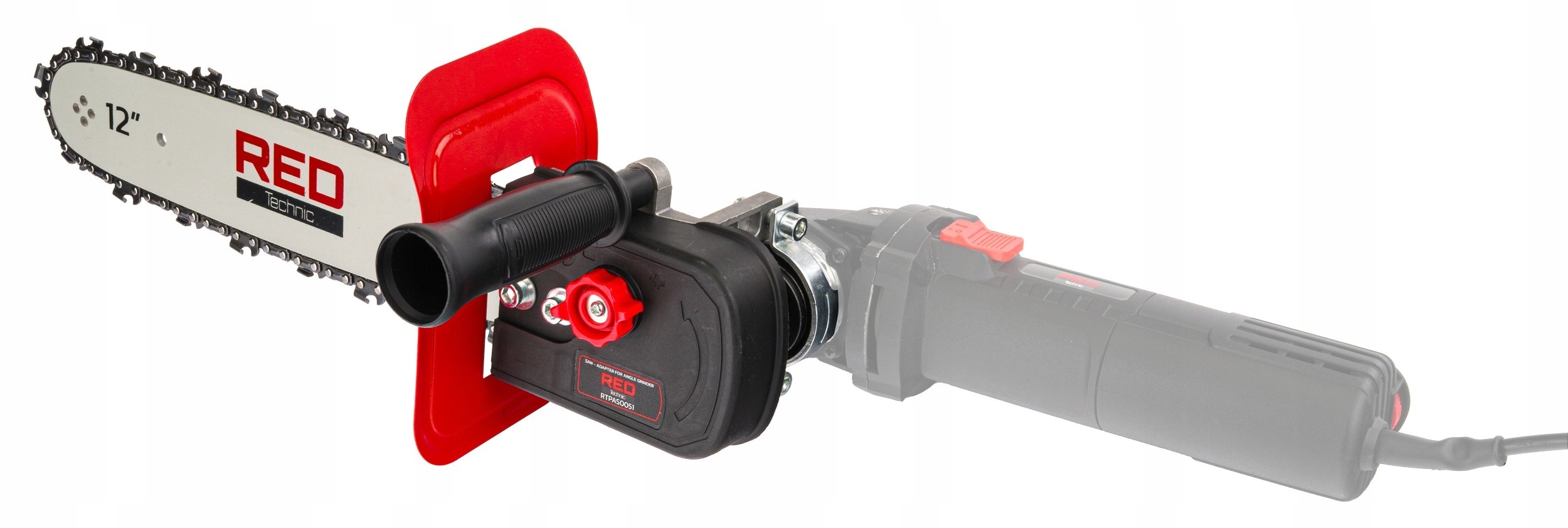 PRZYSTAWKA PIŁA ŁAŃCUCHOWA ADAPTER DO SZLIFIERKI KĄTOWEJ 12" Z UCHWYTEM Marka RED TECHNIC