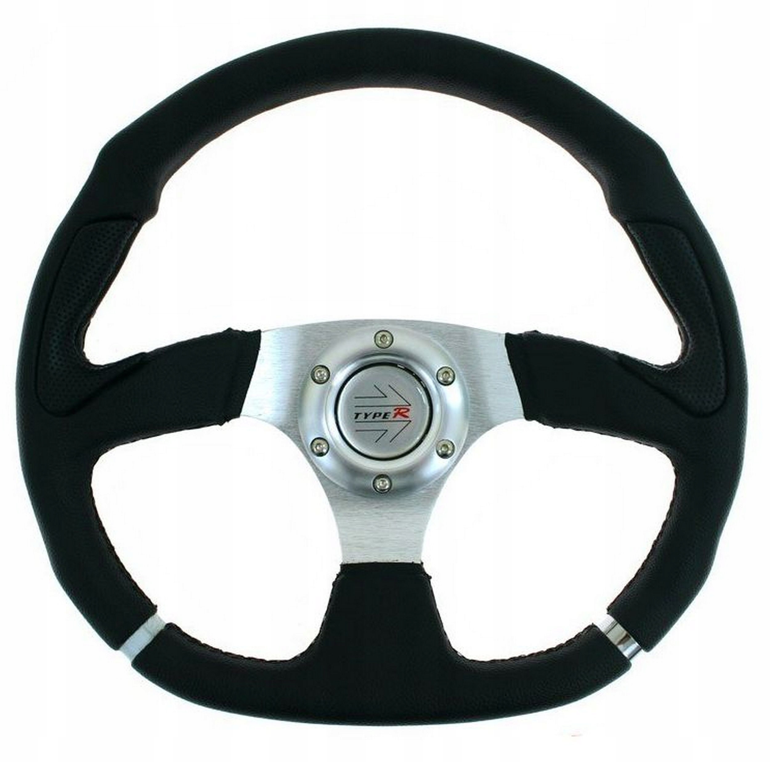 Спортивный руль 350 мм кожаный тюнинг