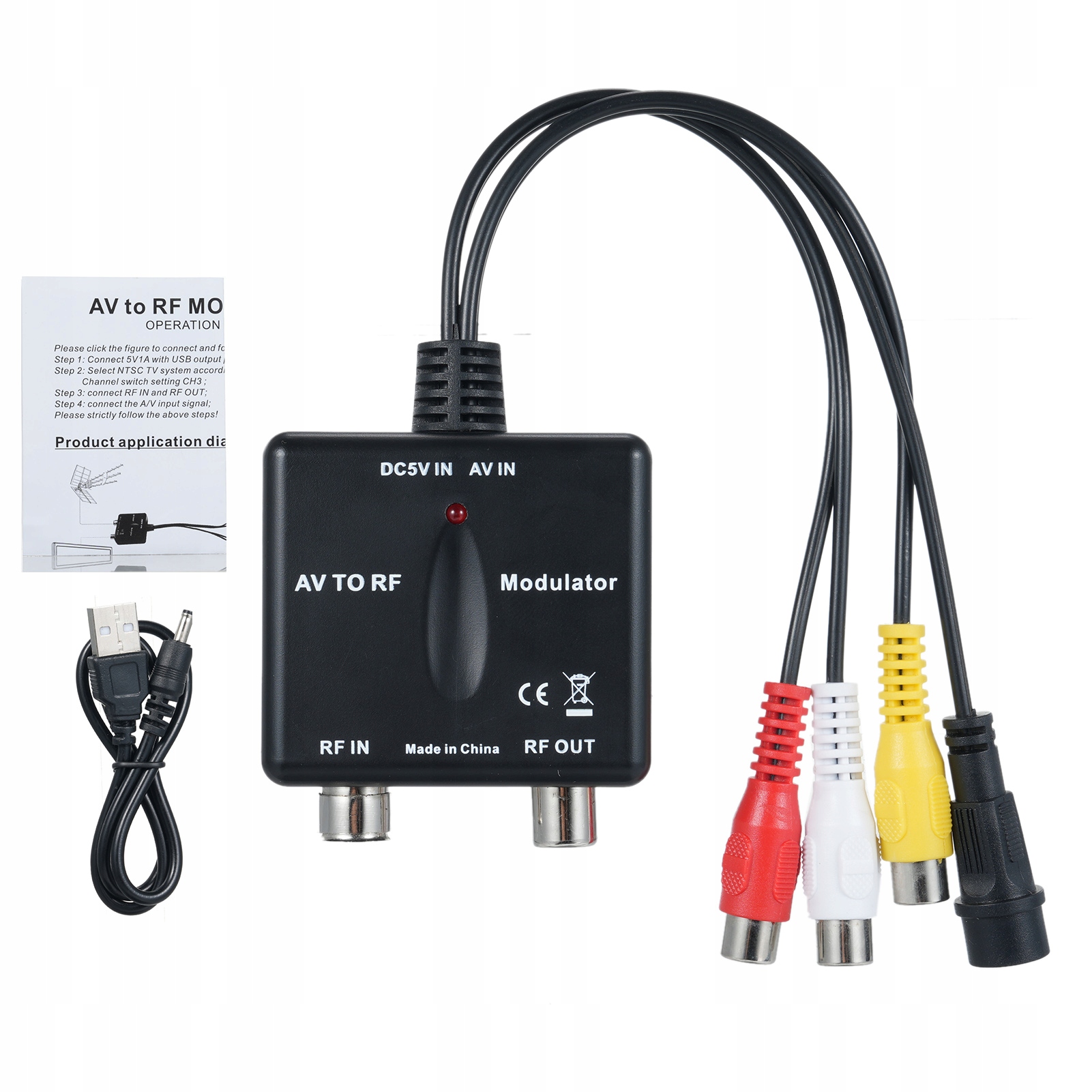 MODULATOR KONWERTER AV NA RF USB DC5V