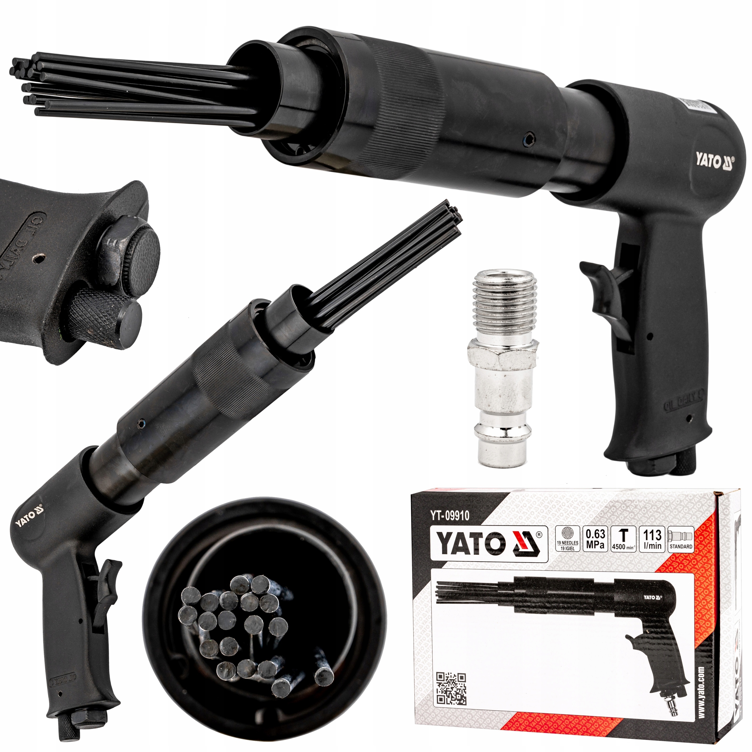 YATO ПНЕВМАТИЧЕСКИЙ ИГОЛЬЧАТЫЙ МОЛОТОК ДЛЯ СВАРКИ РЖАВЧИНЫ