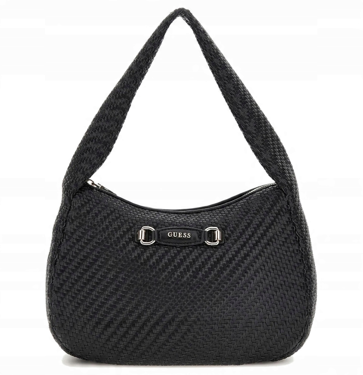 Dámská Kabelka Z Ekologické Kůže, Černá, Přes Rameno, Pletená Z Kůže Guess