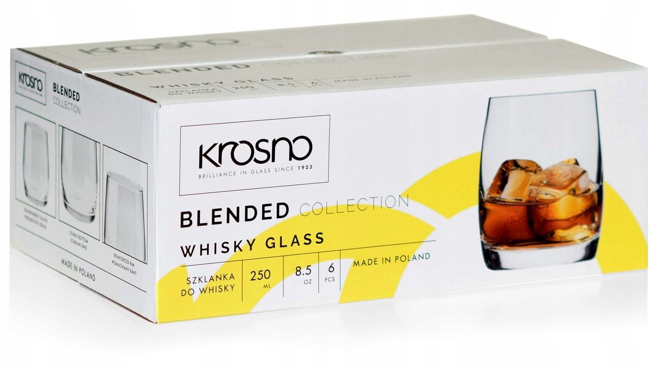 

Szklanki do soku wody whisky Krosno Blended 250ml