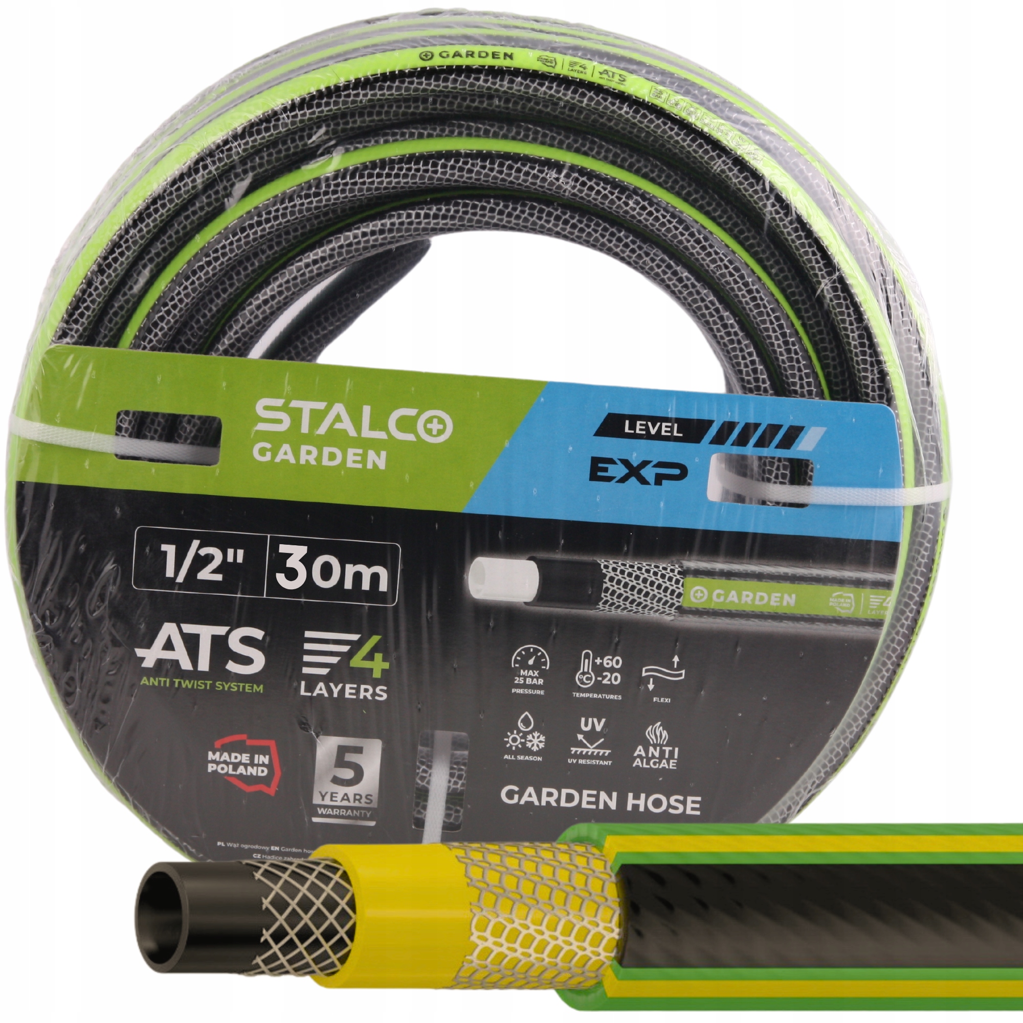 Hadice 1/2"x30 mb 4-VRSTVÁ, Nezamotává Se, Neohýbá Se, Silná Vyztužená