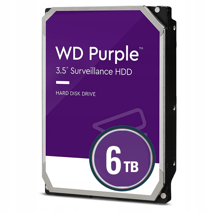HDD Video Surveillance WD Purple 6TB CMR, 3.5'', 256MB, SATA 6Gbps, TBW:180 — 4