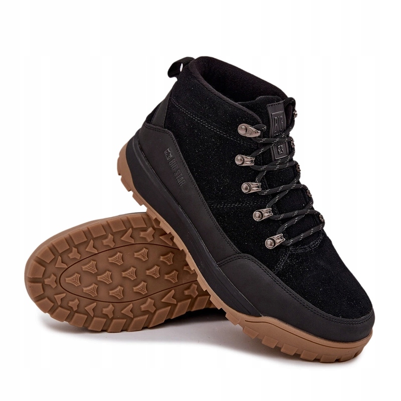 Pánské Trekové Sportovní Semišové Boty Big Star SS174265 Černé 44