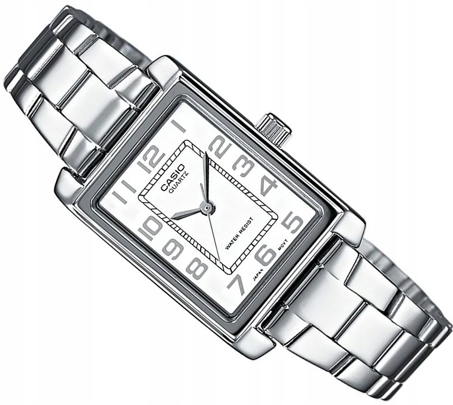 Klasické Dámské Hodinky Casio LTP-1234PD-7BEG Stříbrné, Obdélníkové Krabička