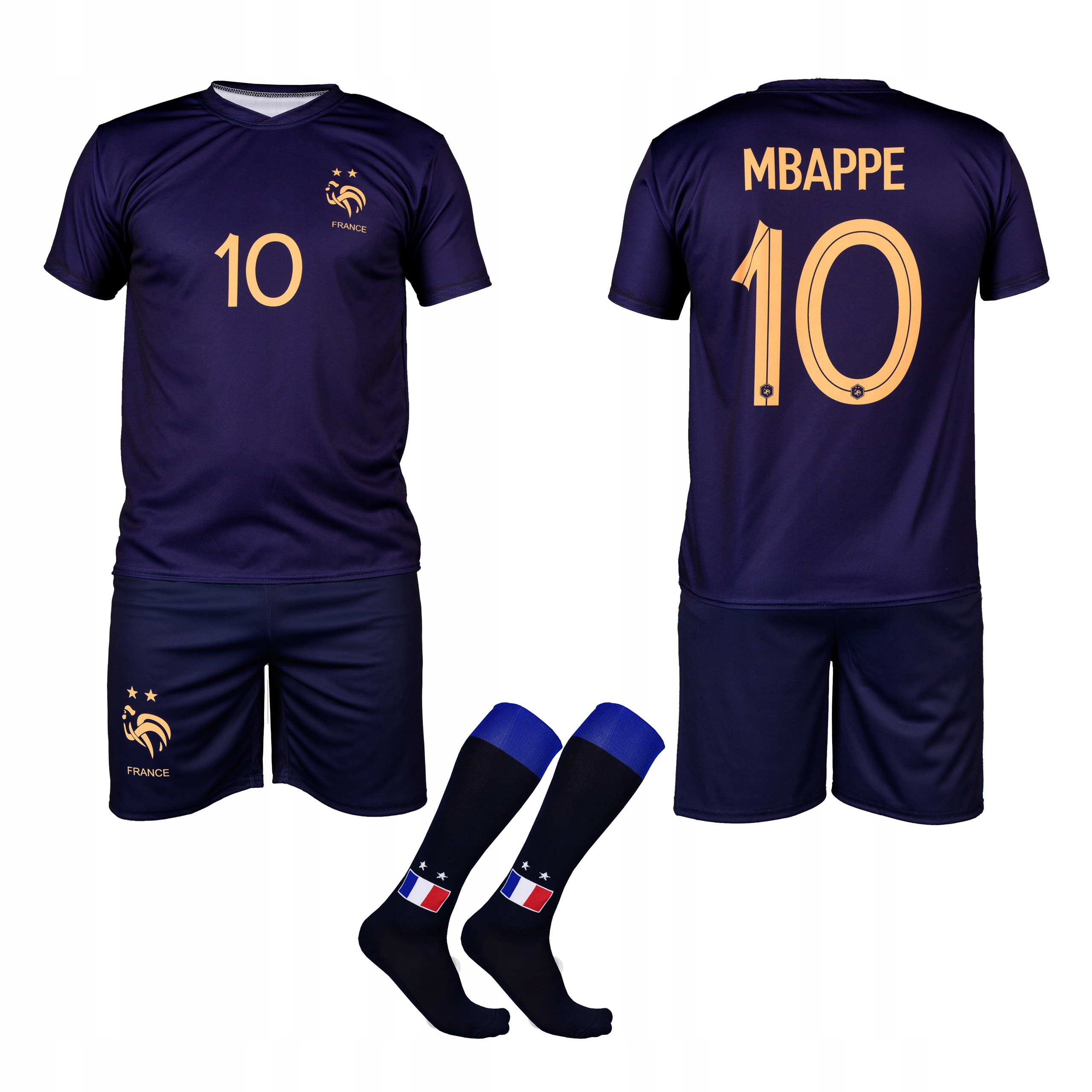 

Strój piłkarski z getrami Mbappe Francja 116