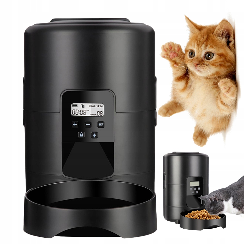 Levně 2L Automatický Dávkovač Misky Na Krmivo Pro Psa Kočku LCD Obrazovkou Usb Konektor