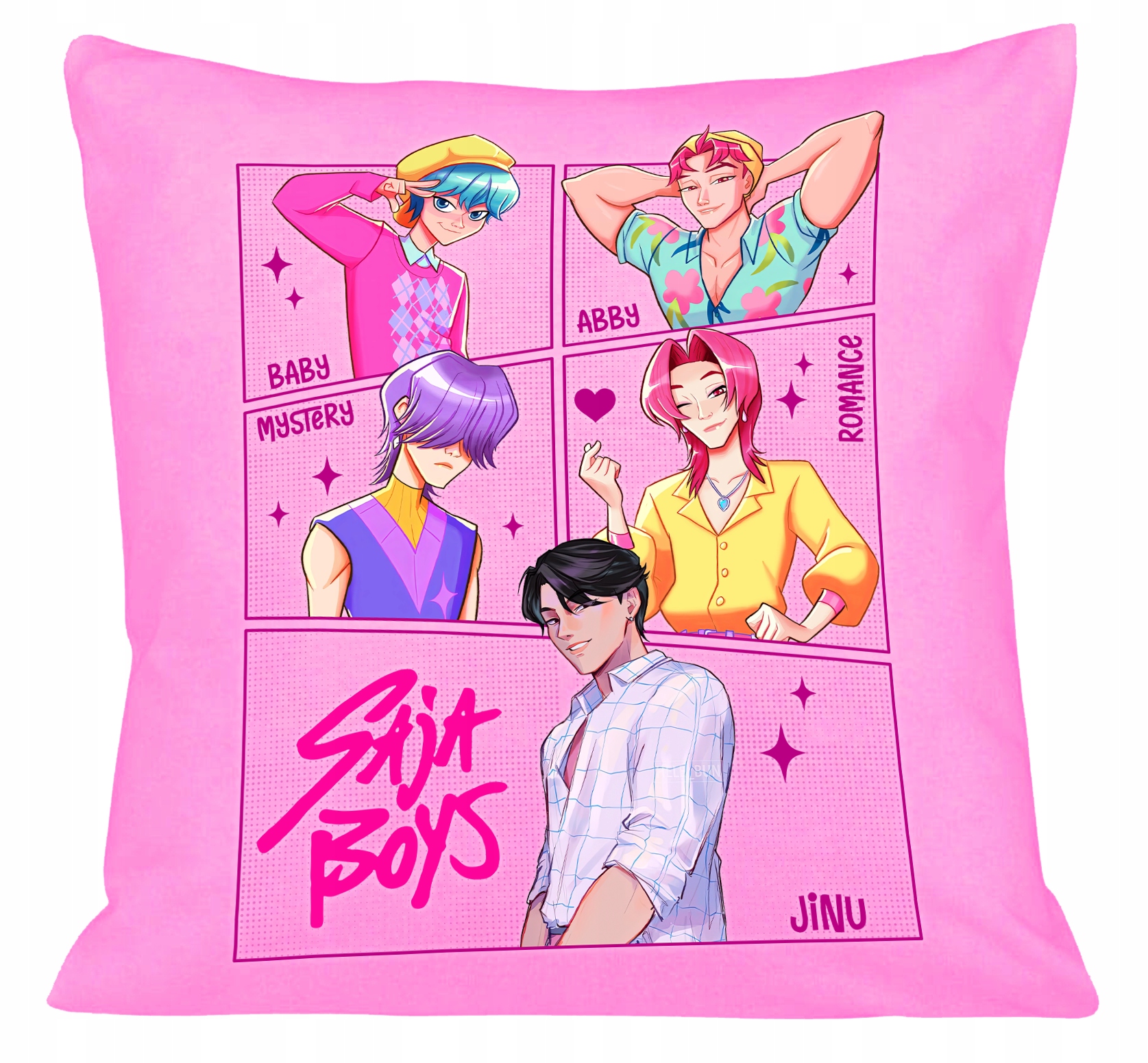 Polštář Růžový Sajaboys Huntrix Kpop Demon Hunters Dárek Dárek Jméno