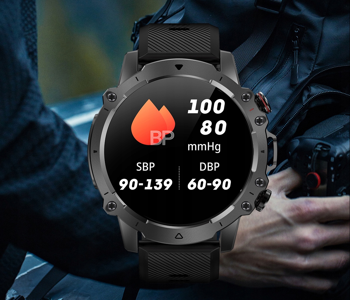 DUŻY ZEGAREK MĘSKI SMARTWATCH AMOLED CIŚNIENIOMIERZ PULS SPORT ROZMOWY PL Rodzaj smartwatch