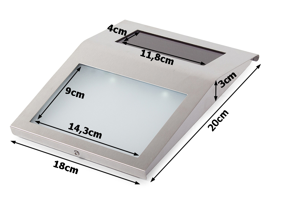 SOLARNY NUMER DOMU TABLICZKA PODŚWIETLANA LED NR Szerokość produktu 18 cm