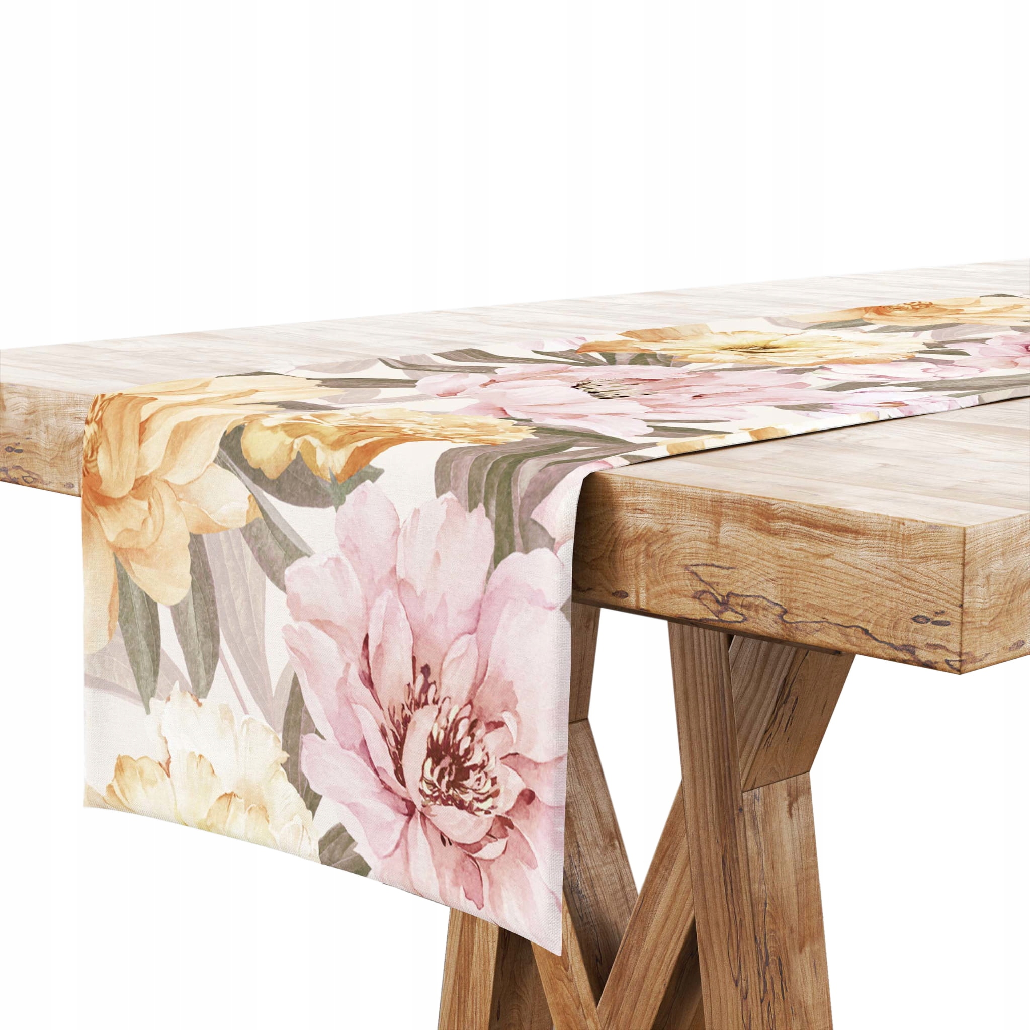 

Bieżnik na Stół 40x200 Dekoracyjny Kwiaty Róż 8558