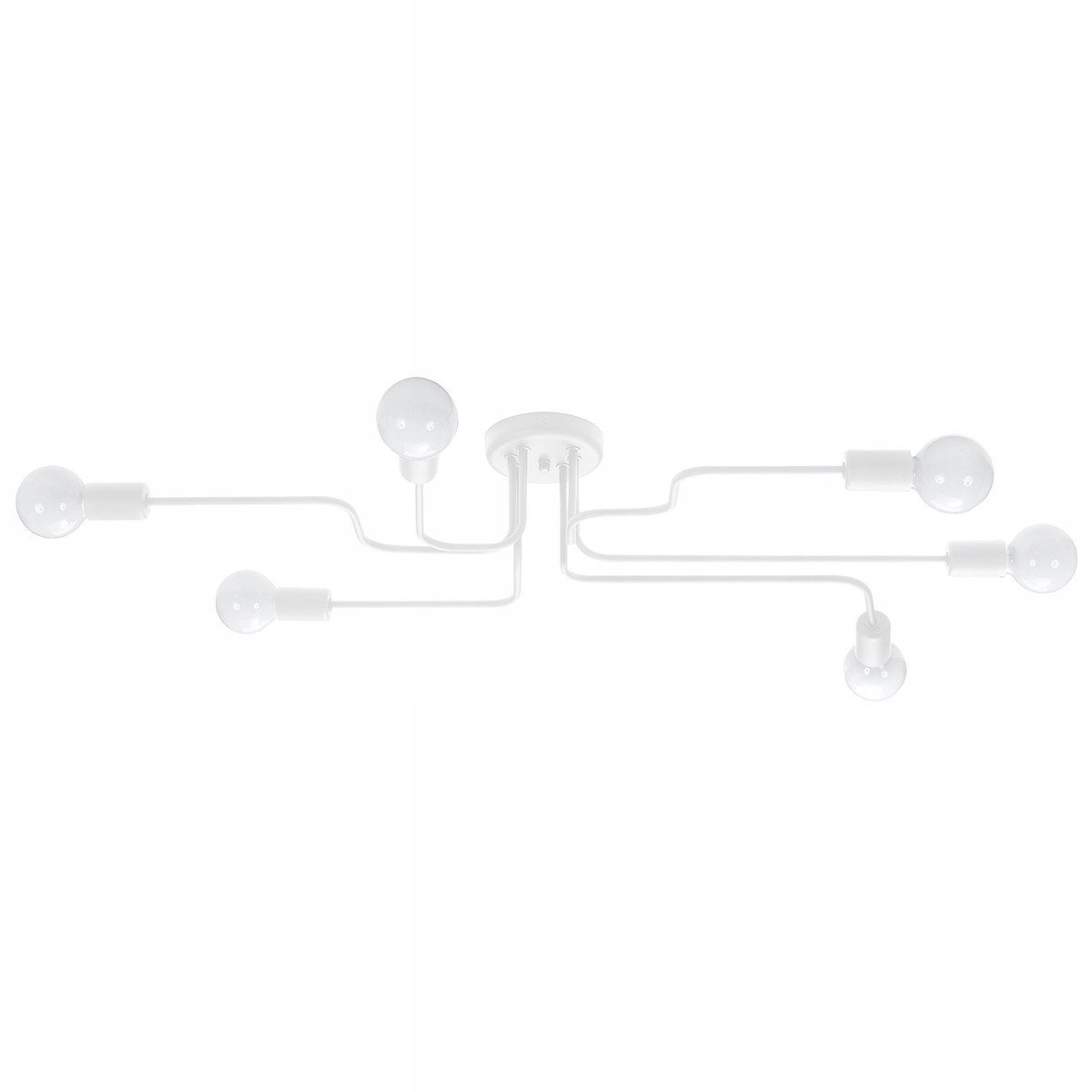 Minimalistická 6-bodová lusterová lampa s pavúkom, 6 ramien, biela, Sollux