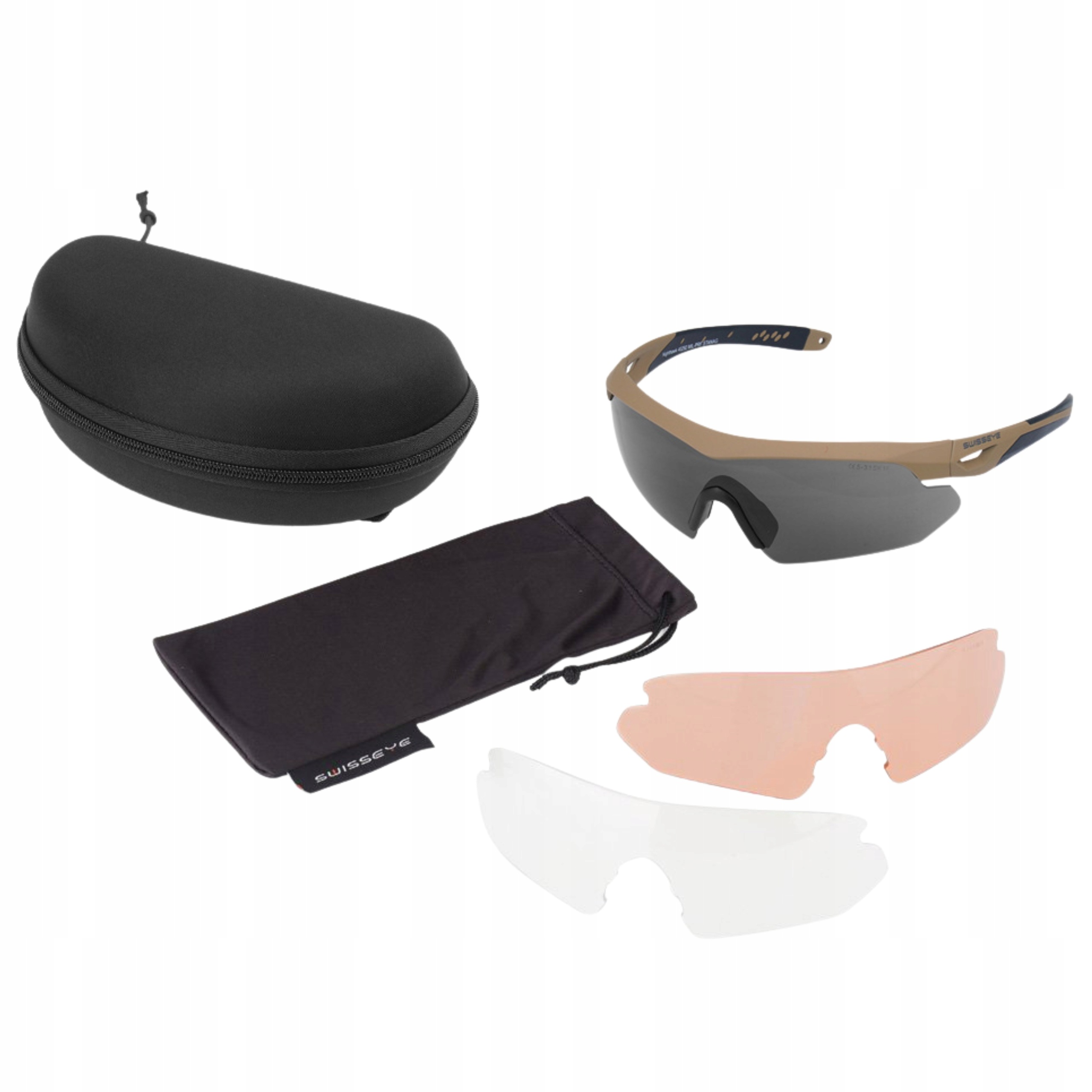 Taktyczne Okulary Balistyczne Ochronne SwissEye Nighthawk Black Strzeleckie