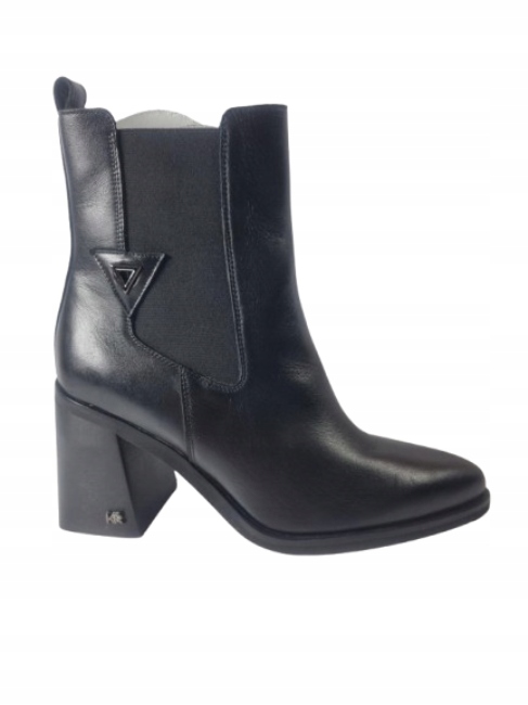 Černé dámské kotníkové kotníkové boty se špičatou špičkou, celokožené, nový model boty Karino 37