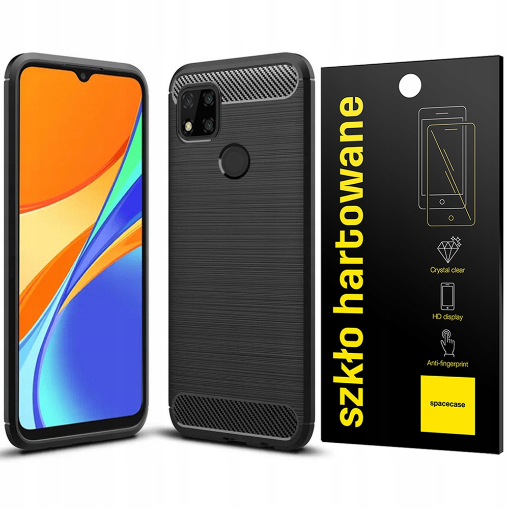 

Etui Pancerne Carbon Do Redmi 9C Nfc Pełne Szkło