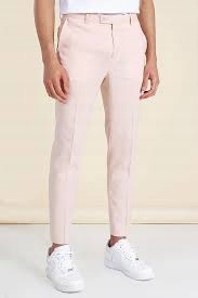 jasnoróżowe spodnie garniturowe-32R Marka Boohoo