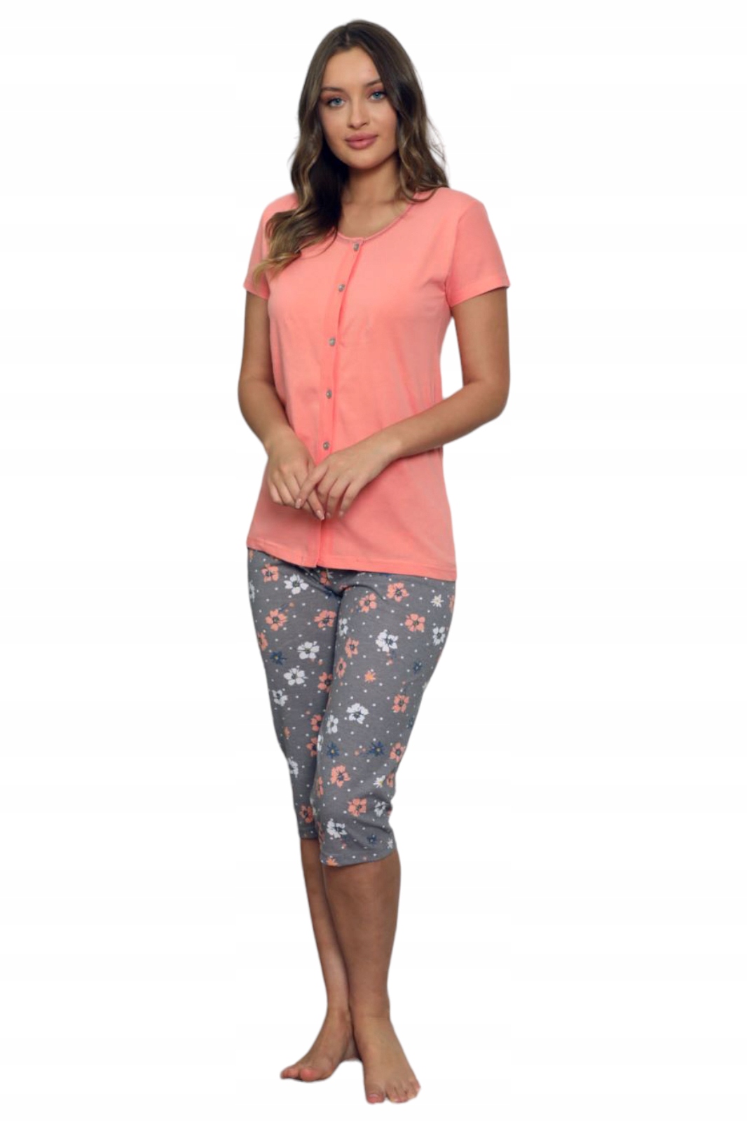 PIZAMA DAMSKA CAŁA ROZPINANA KROTKI RĘKAW 3/4 SP. Marka La Penna