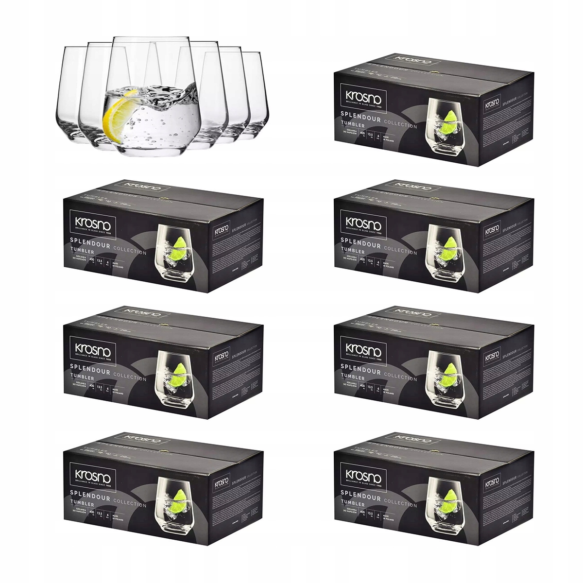 Poháre na nápoje, vodu, džús Krosno Splendour 400ml 48ks