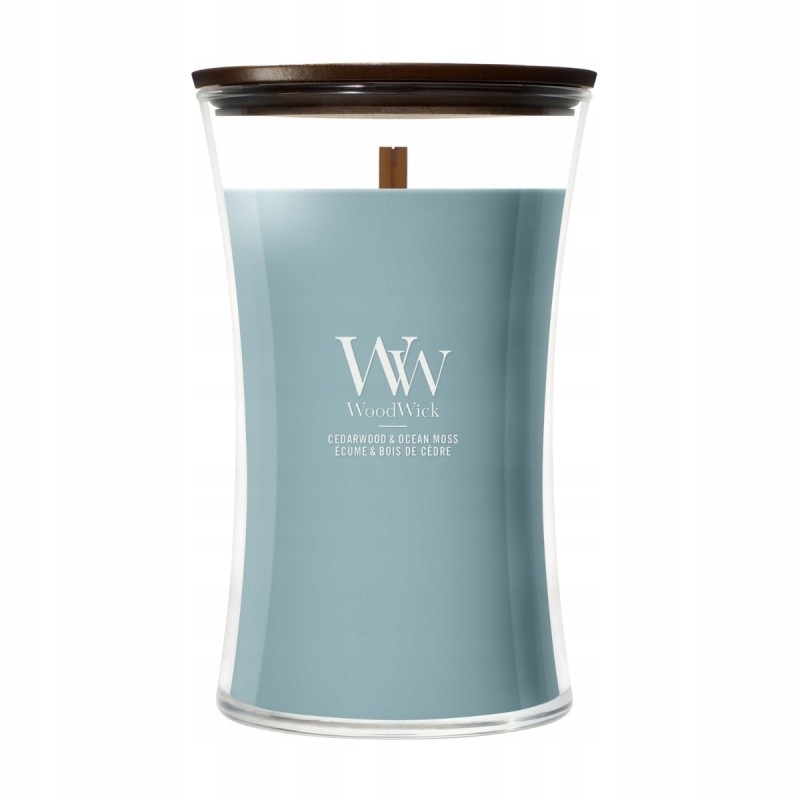 WoodWick Cedarwood & Ocean Moss – velká vonná svíčka 610 g