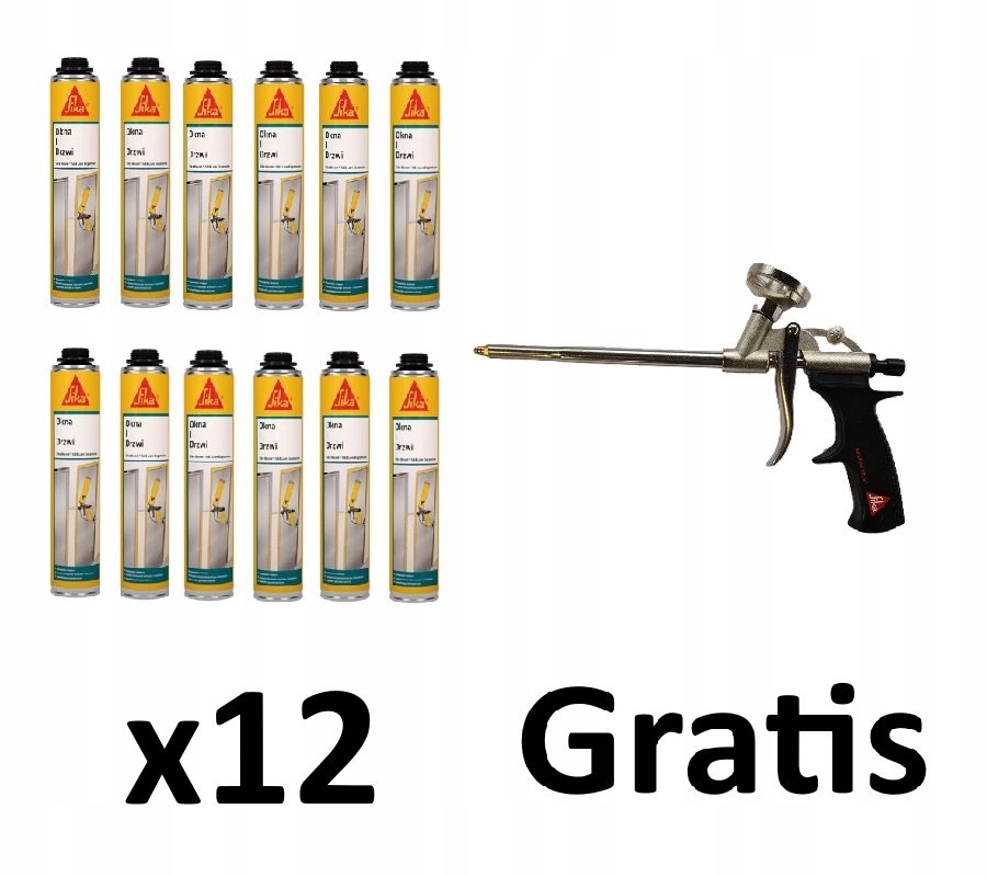 Pena Sika Boom 583 750ML 12 Kusov Pištoľ