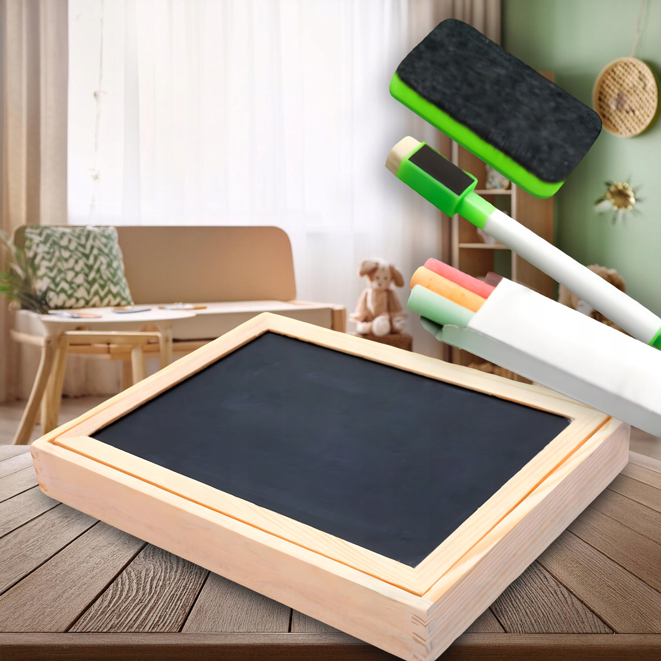 TABLICA MAGNETYCZNA KREDOWA SUCHOŚCIERALNA RYSOWANIA DWUSTRONNA AKCESORIA Rodzaj kredowa magnetyczna suchościeralna