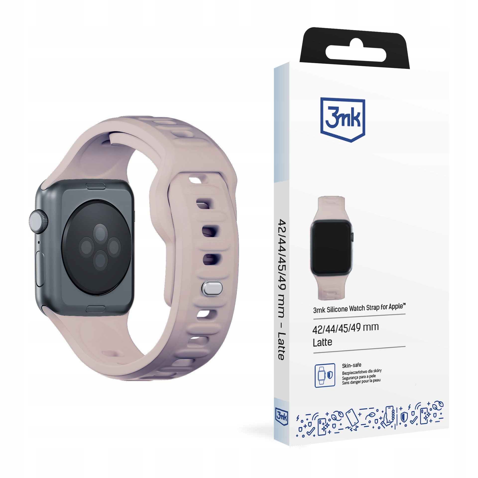 3MK Silikonowy Pasek Do Zegarka 42 44 45 46 49 MM Do Apple Watch Wytrzymały