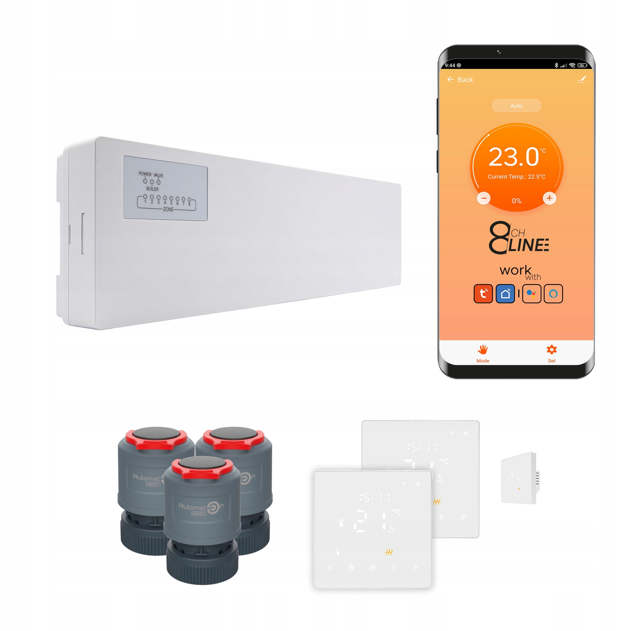 Súprava prívodov na vykurovanie pod Line 3 izieb termostaty PRO3 WiFi biela