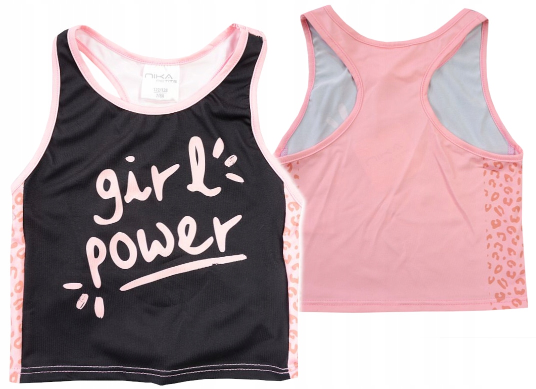 TOP SPORTOWY KOSZULKA krótka FITNES GIMNASTYKA JOGA w-f 110/116 R075E