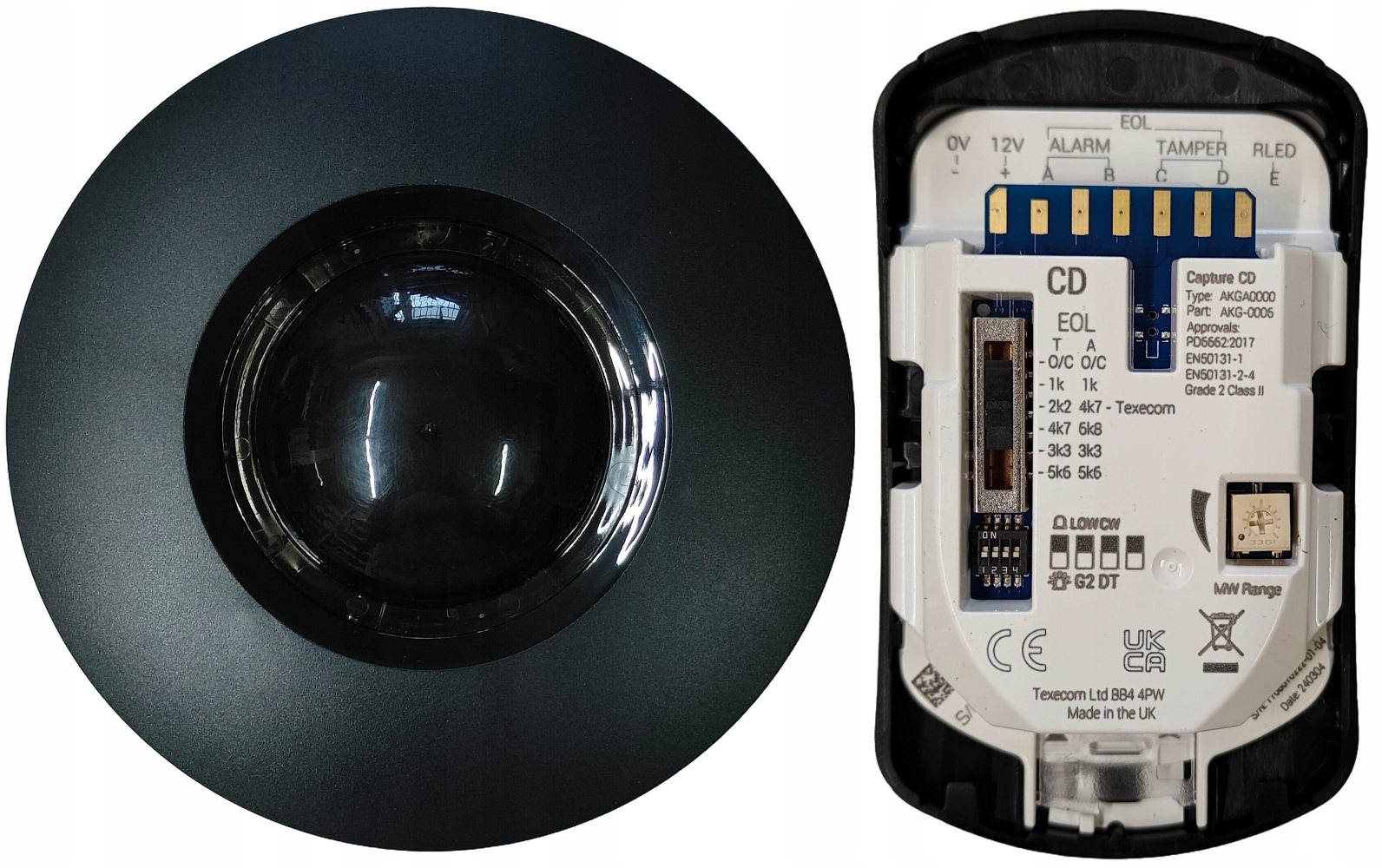 Stropní detektor Pir Grade 2 Capture-cq Black Texecom