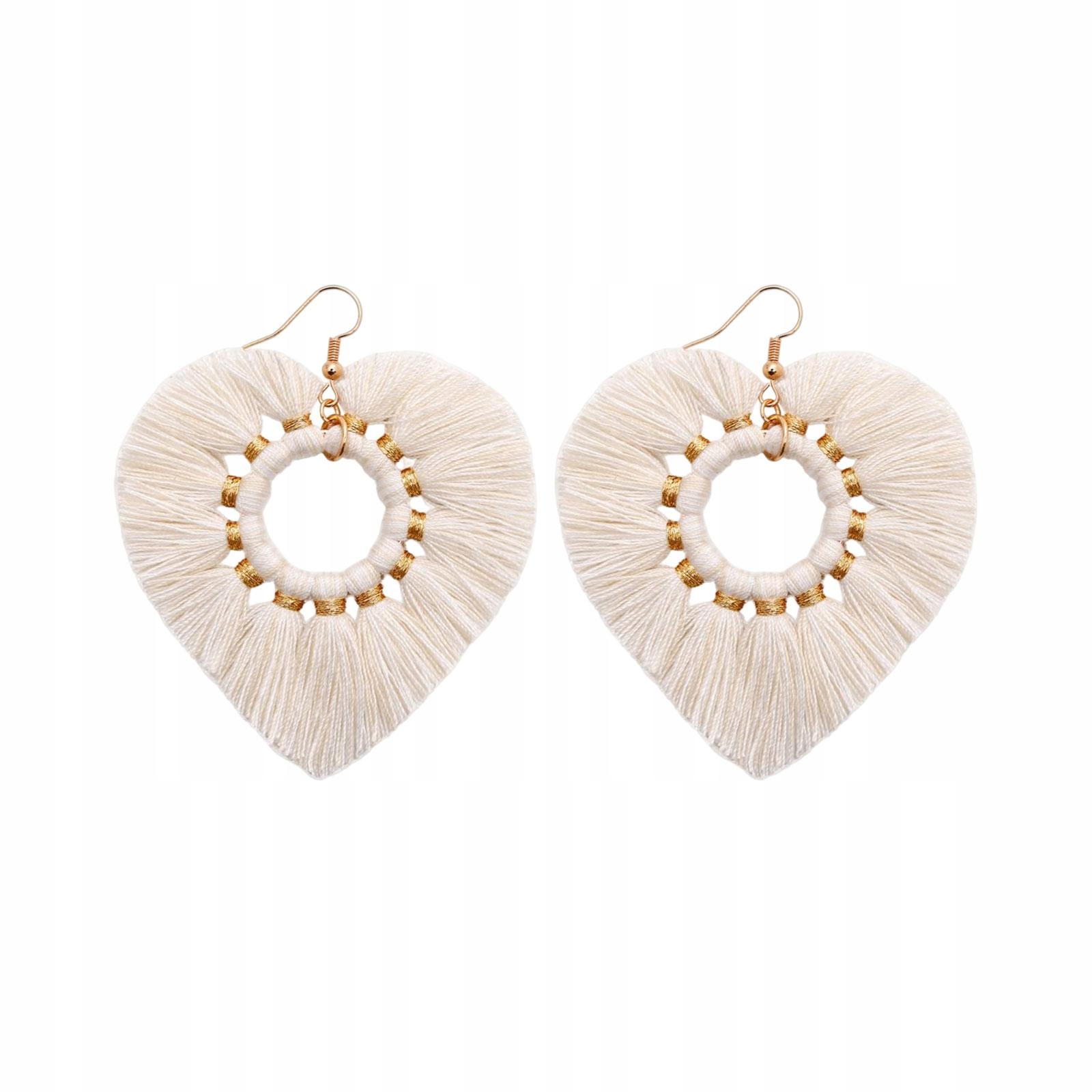 Moda Heart Hoop Dangle Kolczyki Chwost Hoop Kolczyk dla kobiet Biały