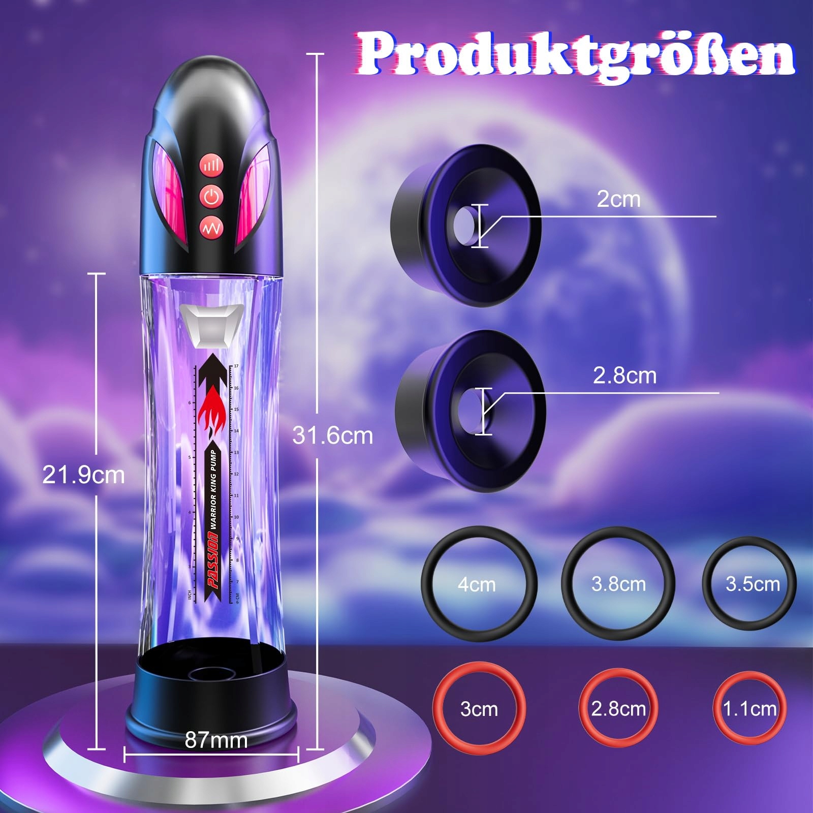 ELEKTRYCZNA POMPA DO PENISA DLA MĘŻCZYZN Z 4 TRYBAMI SSANIA I NACISKU — miniatura 6